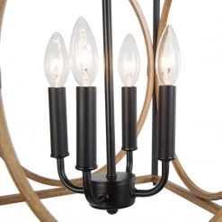 LNC Rustic Lantern Chandelier-4 Lights Hot Sale