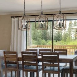 LNC Rustic Lantern Chandelier-4 Lights Hot Sale