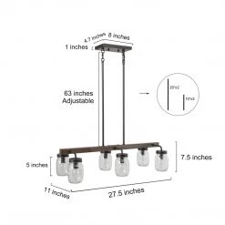 Google Hot Sale LNC Mason Jar Kitchen Lighting-6 Lights
