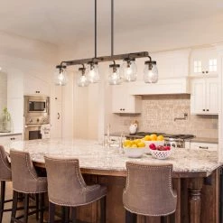 Google Hot Sale LNC Mason Jar Kitchen Lighting-6 Lights