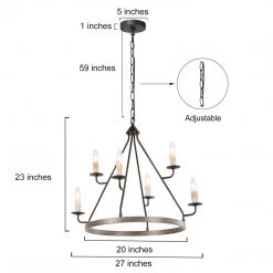Hot Sale LNC Vintage Chandelier, Tiered Chandelier-6 Lights