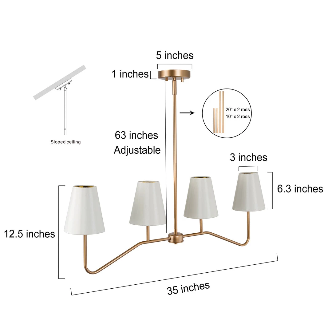 LNC Wide Kitchen Island Chandelier-4 Lights-Clearance 8 LNC Wide Kitchen Island Chandelier-4 Lights-Clearance