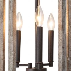 Lighting LNC Cylinder Farmhouse Cage Chandelier-Clearance
