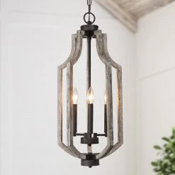 Lighting LNC Cylinder Farmhouse Cage Chandelier-Clearance