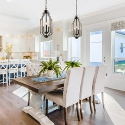 Lighting LNC Cylinder Farmhouse Cage Chandelier-Clearance