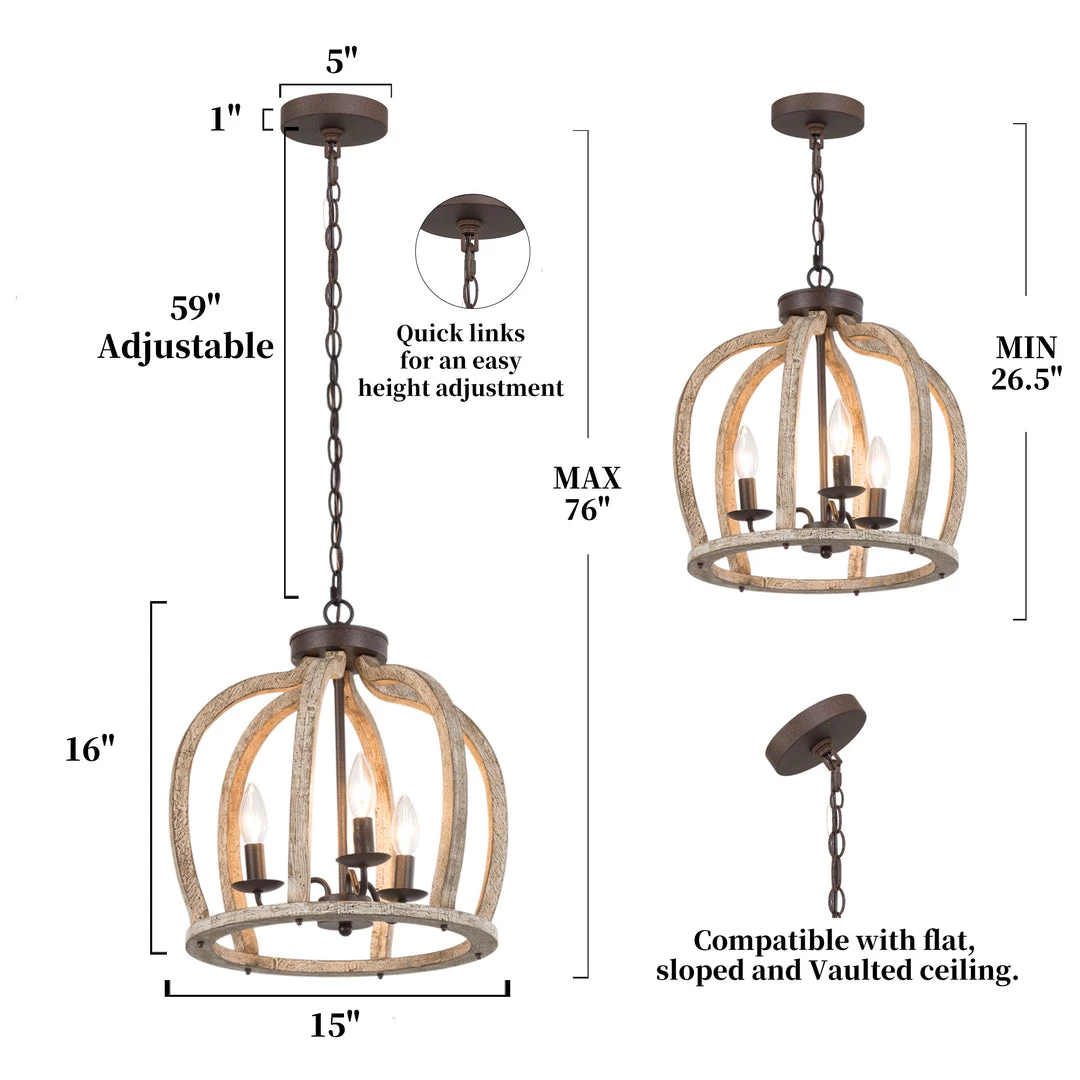 Hot Sale LNC Farmhouse Cage Chandeliers-3 Lights 7 Hot Sale LNC Farmhouse Cage Chandeliers-3 Lights