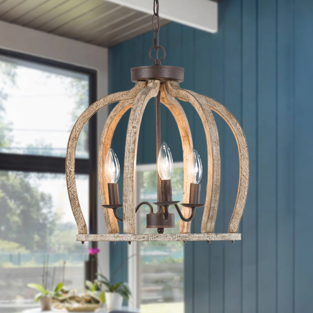 Hot Sale LNC Farmhouse Cage Chandeliers-3 Lights 3 Hot Sale LNC Farmhouse Cage Chandeliers-3 Lights