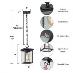 Lighting LNC Outdoor Pendant Lantern, Black