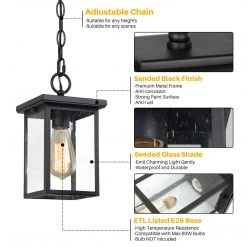 Lighting LNC Outdoor Pendant Lantern, Black