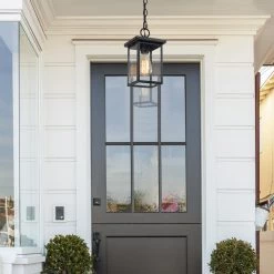 Lighting LNC Outdoor Pendant Lantern, Black