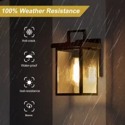 LNC Outdoor Black Wall Sconce