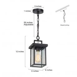 Lighting LNC Outdoor Pendant Lantern, Black