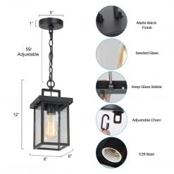 Lighting LNC Outdoor Pendant Lantern, Black