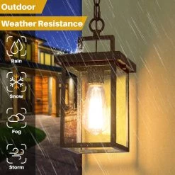 Lighting LNC Outdoor Pendant Lantern, Black