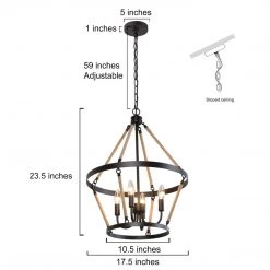Hot Sale LNC Rope Modern Industrial Chandelier-4 Lights