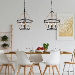 Hot Sale LNC Rope Modern Industrial Chandelier-4 Lights