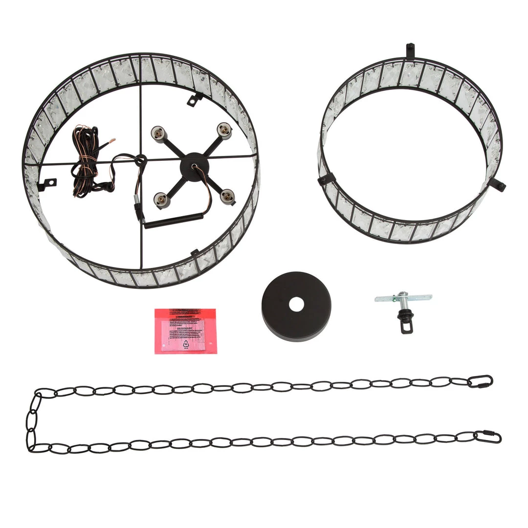 Lighting LNC Clear Crystal Chandelier-4 Lights-Open Box 10 Lighting LNC Clear Crystal Chandelier-4 Lights-Open Box