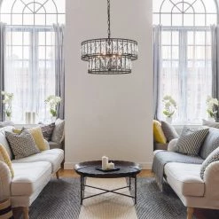 Lighting LNC Clear Crystal Chandelier-4 Lights-Open Box 13 Lighting LNC Clear Crystal Chandelier-4 Lights-Open Box