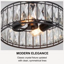 Lighting LNC Modern Drum Semi-flush Ceiling Light-2 Lights