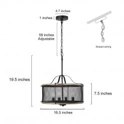 LNC Modern Industrial Chandelier-4 Lights Hot Sale
