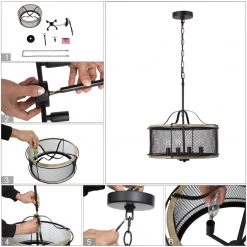LNC Modern Industrial Chandelier-4 Lights Hot Sale