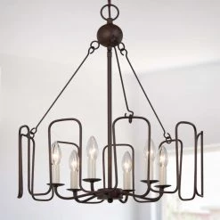 Uolfin LNC Brown Rustic Chandelier-6 Lights