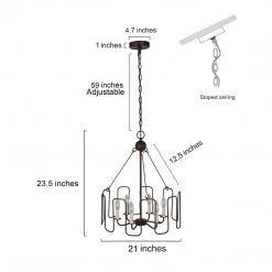 Uolfin LNC Brown Rustic Chandelier-6 Lights