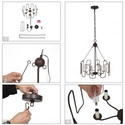 Uolfin LNC Brown Rustic Chandelier-6 Lights