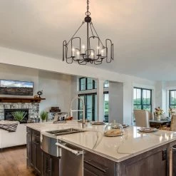 Uolfin LNC Brown Rustic Chandelier-6 Lights