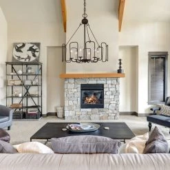 Uolfin LNC Brown Rustic Chandelier-6 Lights