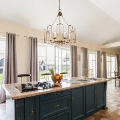 Lighting LNC Modern Rustic Brass Chandelier-6 Lights