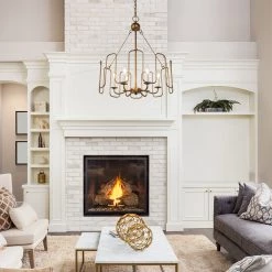 Lighting LNC Modern Rustic Brass Chandelier-6 Lights