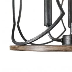 LNC Modern Polished Black Frame And Dark Brown Lantern-Clearance Lighting