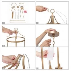 LNC Modern Lantern Chandelier-4 Lights