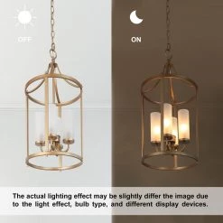 LNC Modern Lantern Chandelier-4 Lights