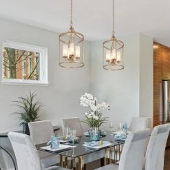 LNC Modern Lantern Chandelier-4 Lights