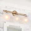 Uolfin LNC Modern Bathroom Vanity Light, Vintage Gold & Cream Glass-Clearance Lighting