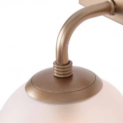 Uolfin LNC Modern Bathroom Vanity Light, Vintage Gold & Cream Glass-Clearance Lighting
