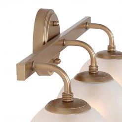 Uolfin LNC Modern Bathroom Vanity Light, Vintage Gold & Cream Glass-Clearance Lighting