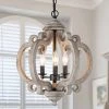 Hot Sale LNC Gray Farmhouse Lantern Chandeliers-3 Lights