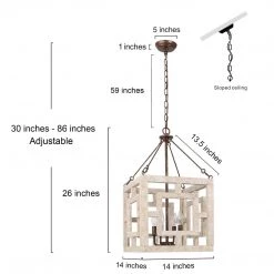 LNC White-washed Farmhouse & French Country Chandelier-Clearance