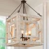 LNC White-washed Farmhouse & French Country Chandelier-Clearance