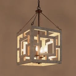 LNC White-washed Farmhouse & French Country Chandelier-Clearance