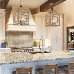 LNC White-washed Farmhouse & French Country Chandelier-Clearance