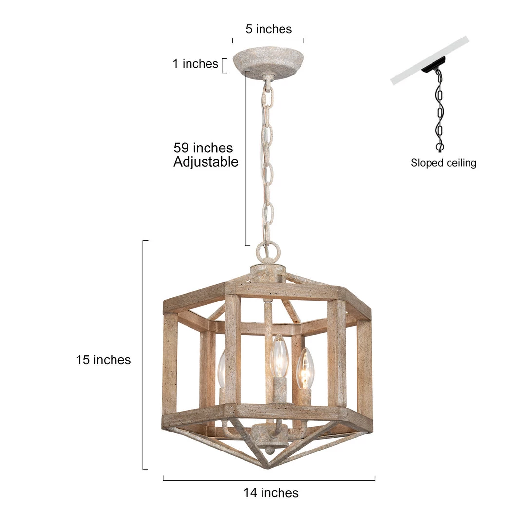 Lighting LNC Wood Lantern Chandelier, White-washed Farmhouse & French Country Chandelier-Clearance 7 Lighting LNC Wood Lantern Chandelier, White-washed Farmhouse & French Country Chandelier-Clearance