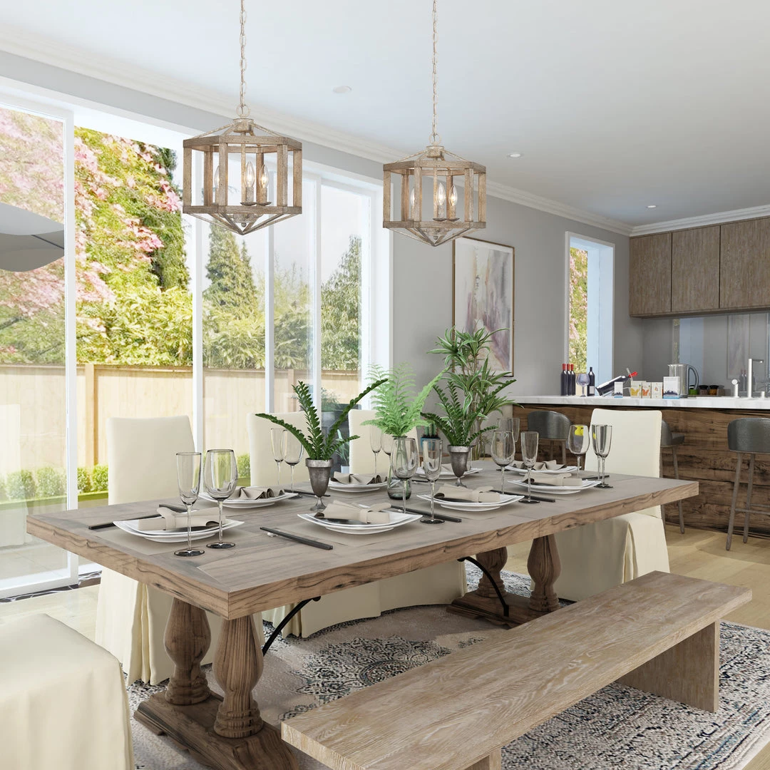 Lighting LNC Wood Lantern Chandelier, White-washed Farmhouse & French Country Chandelier-Clearance 6 Lighting LNC Wood Lantern Chandelier, White-washed Farmhouse & French Country Chandelier-Clearance