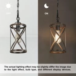 Uolfin LNC Cylindrical Metal Cage Pendant Light - 1 Light Hot Sale