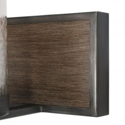 LNC Vintage Wooden Vanity With Seeded Glass - 3 Lights