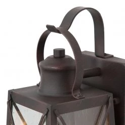 LNC Outdoor Wall Lantern Sconce, Dark Brown Metal-Clearance Lighting