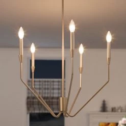 Modern LNC Simple Champagne Torch Chandelier - 5 Lights Hot Sale